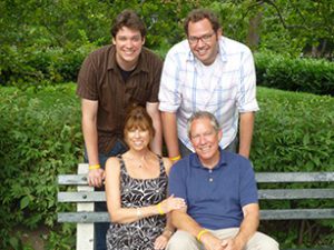 clockwise from top right: sons John and Danny Blaylock, Jim, and wife Viki